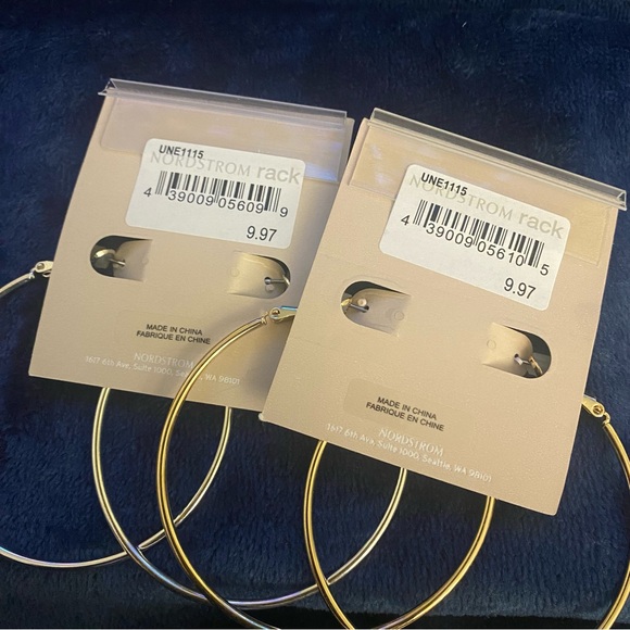 14th & Union Gold and Silver Hoop Earrings Set - Picture 4 of 6